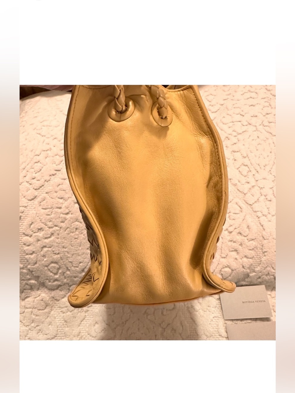 Bottega Veneta | Handbag | Vintage Intrecciato Leather Shoulder Bag Yellow - Picture 4 of 15